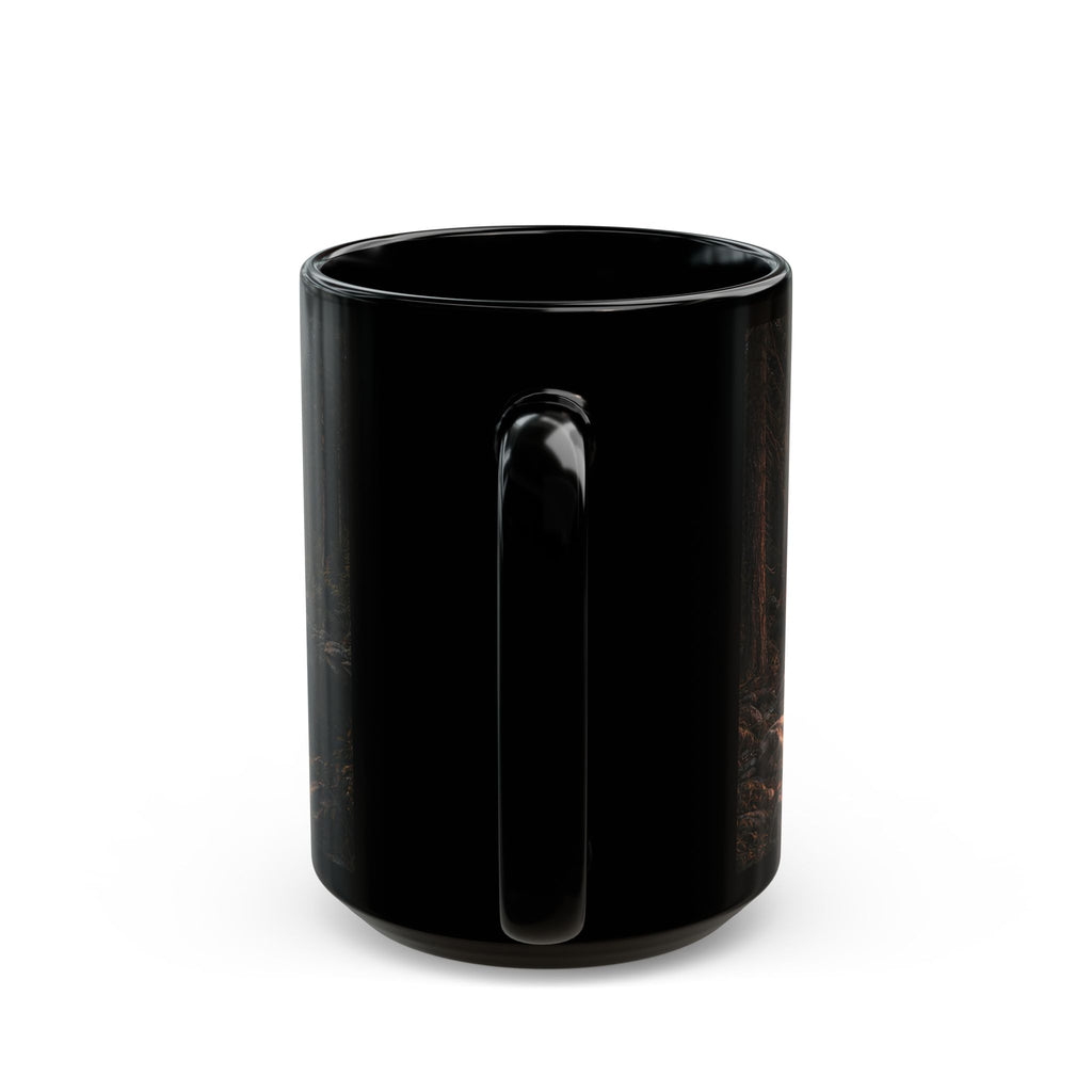 Campfire At Mountain Lake ceramic mug with nature-inspired artwork - product view 10