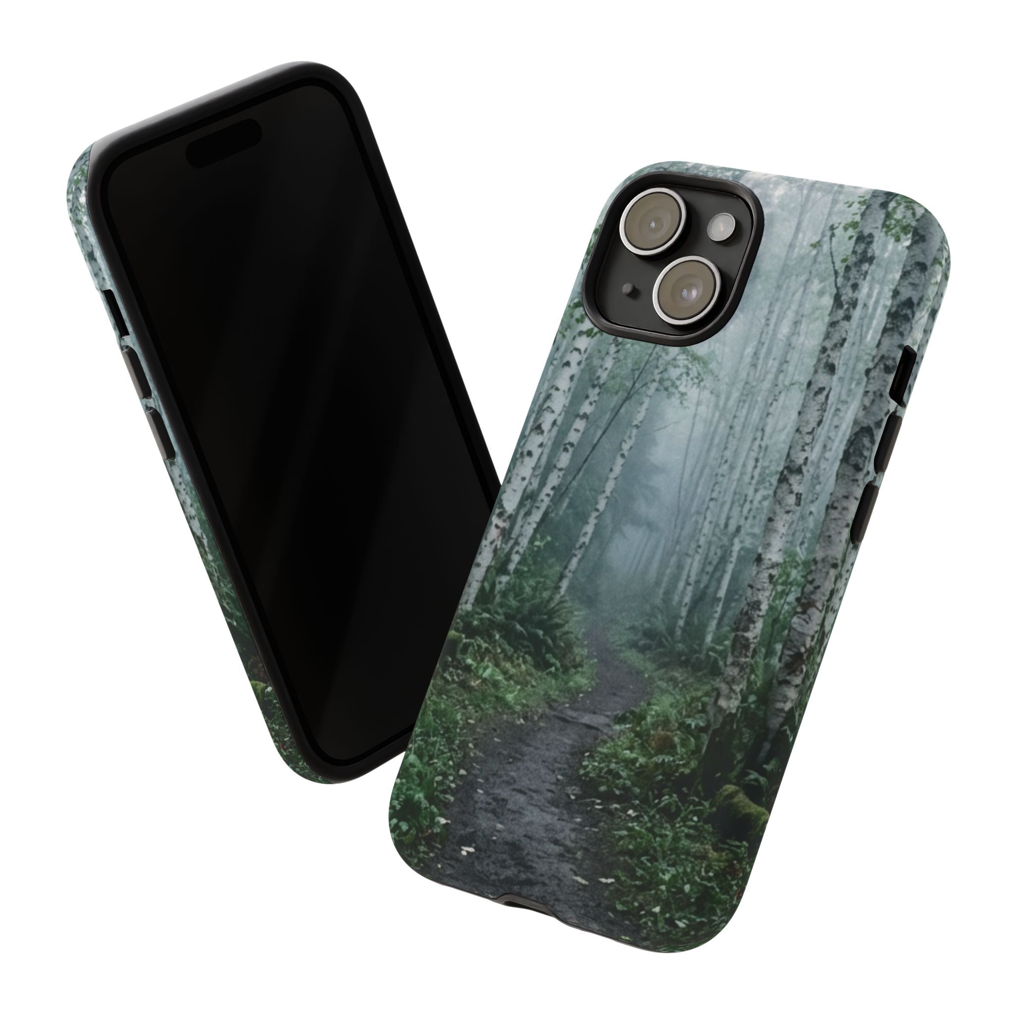 Twilight Birch Tree Path Phone Case
