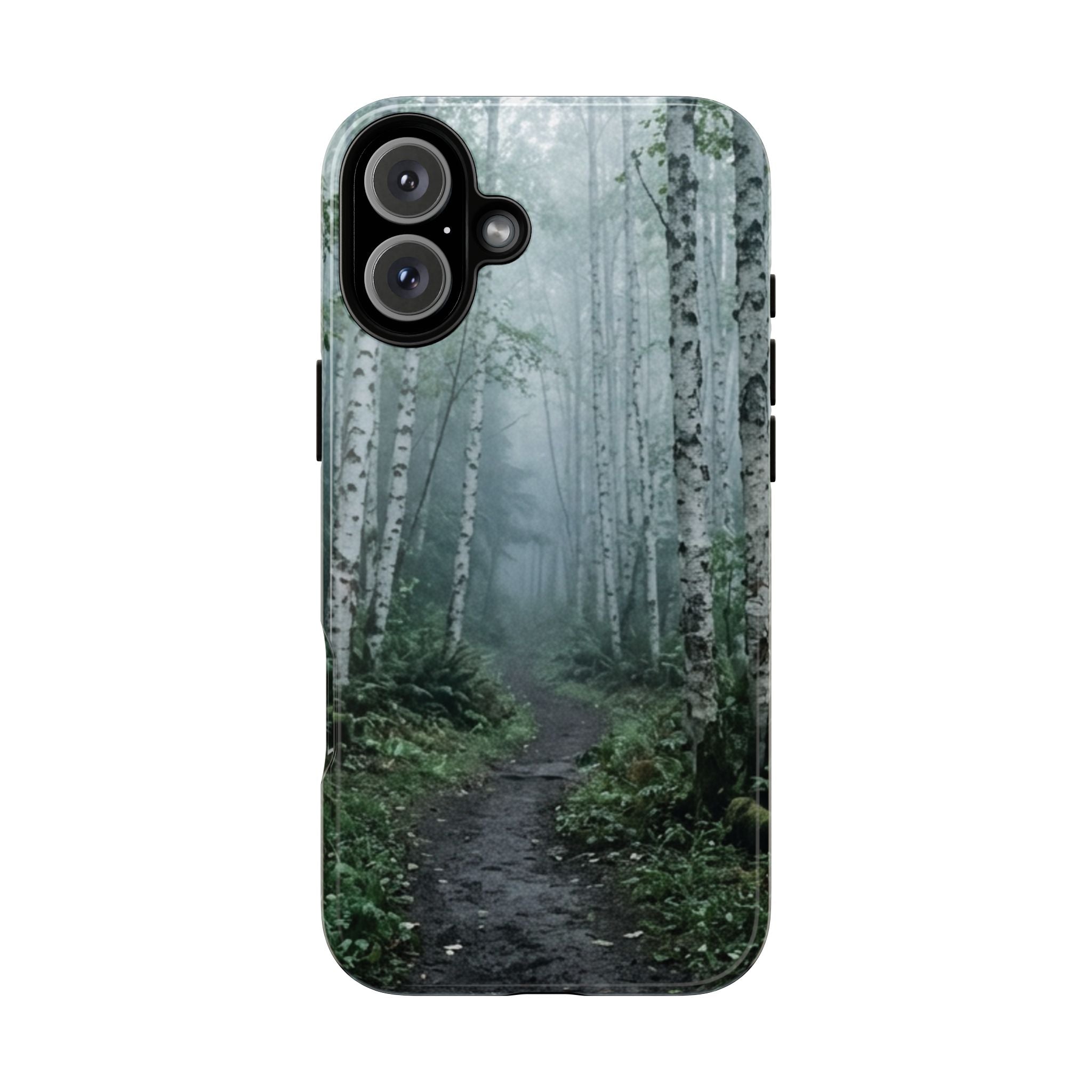 Twilight Birch Tree Path Phone Case