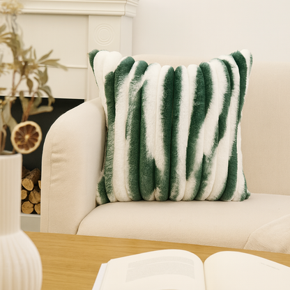 18"x18" Ribbed Ombre Faux Fur Pillow 5 Colors – Ultra pillow cover with nature-inspired artwork - product view 7