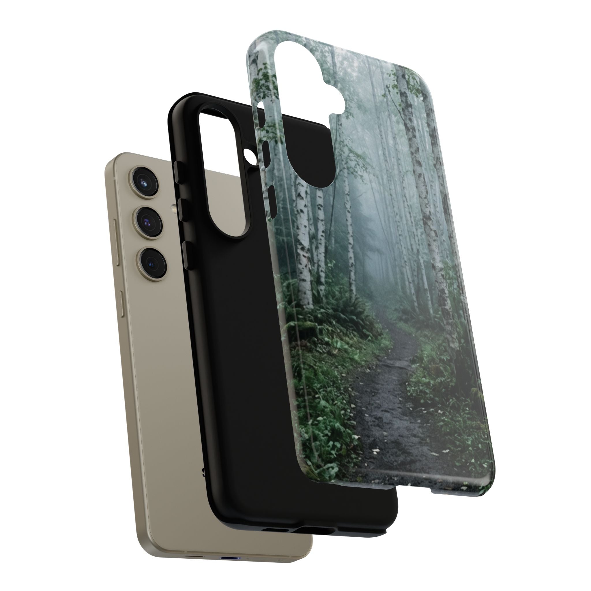 Twilight Birch Tree Path Phone Case