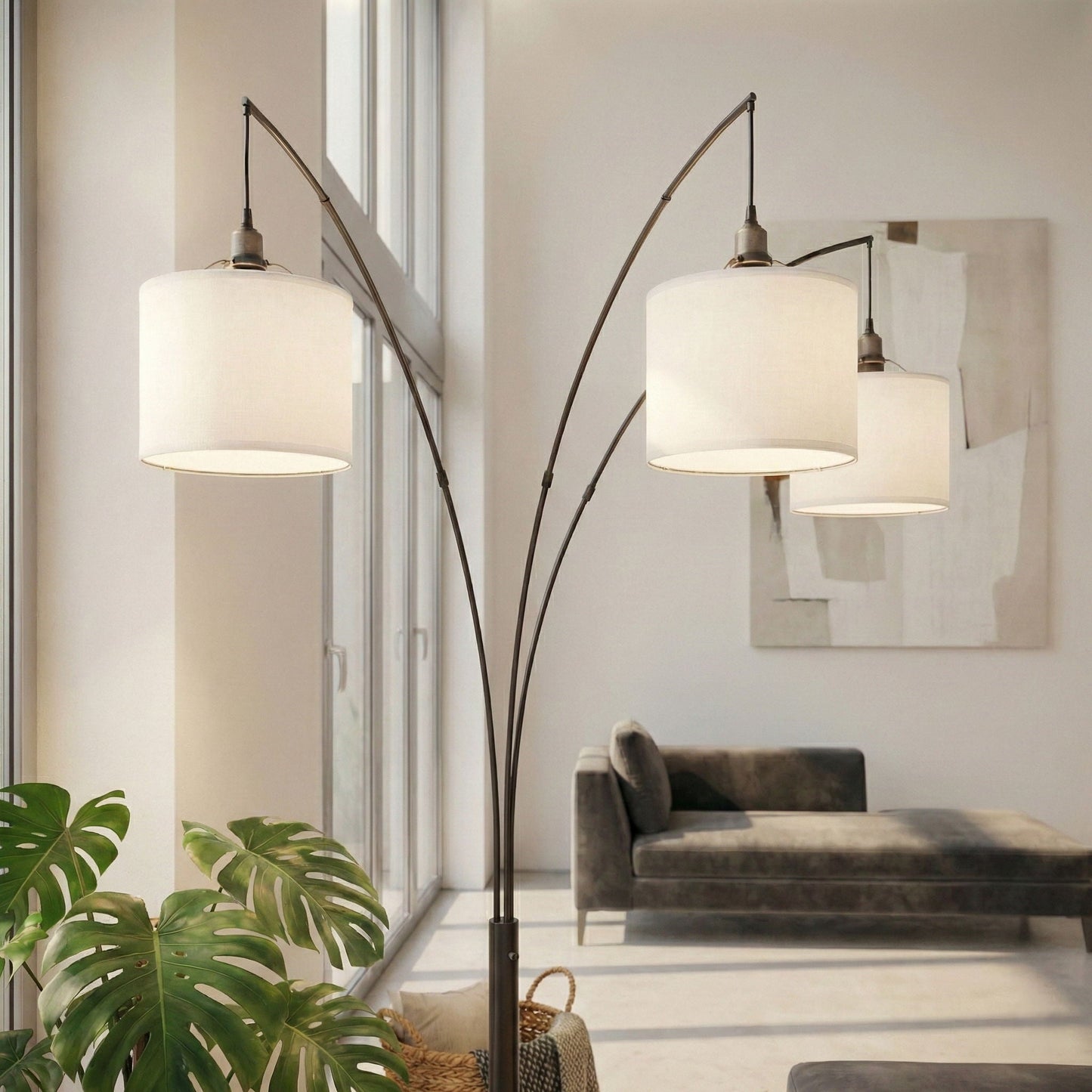 3 Arm Arc Oil-Rubbed Bronze Floor Lamp