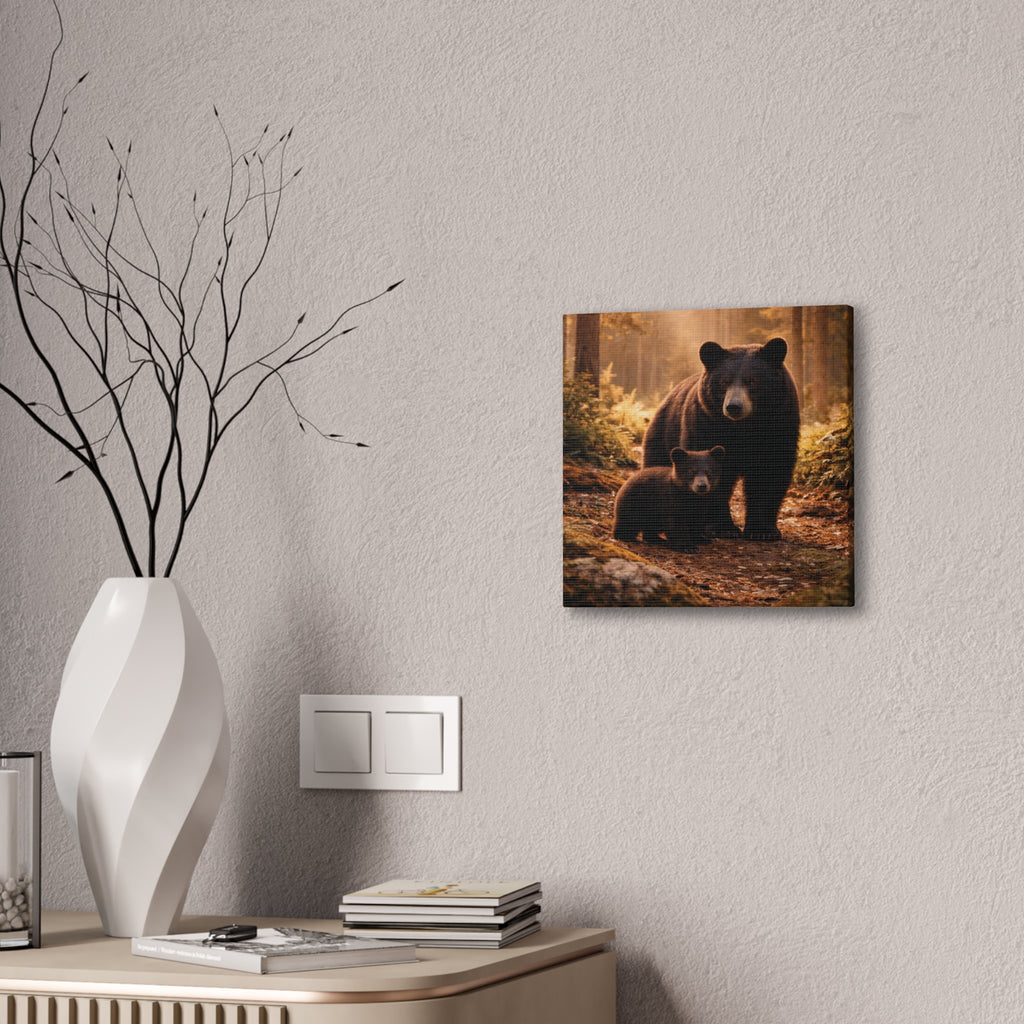 Momma Bear and Cub Wilderness Stretched Canvas
