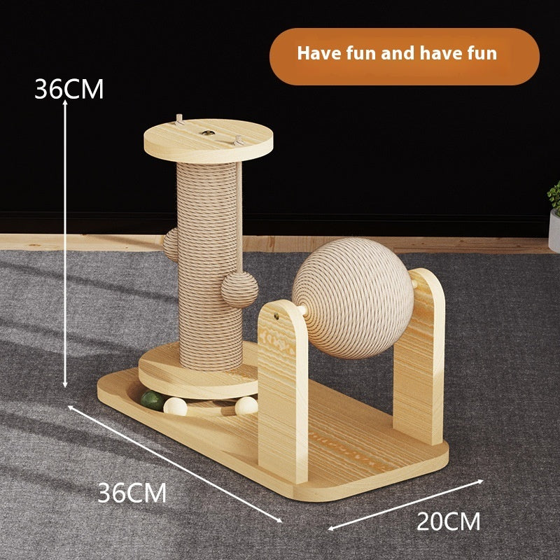 Cat Scratch Board Toy Turntable Cat Teasing Ball Self uncategorized / needs cleanup with nature-inspired artwork - product view 10
