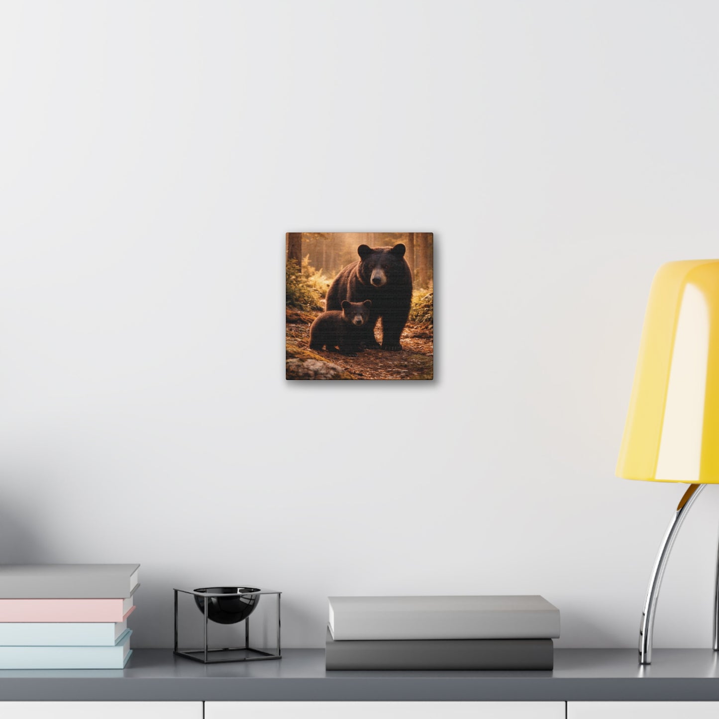 Momma Bear and Cub Wilderness Stretched Canvas