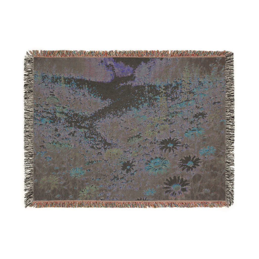 Mountain Meadow Woven Blanket | Scenic Nature Landscape Throw