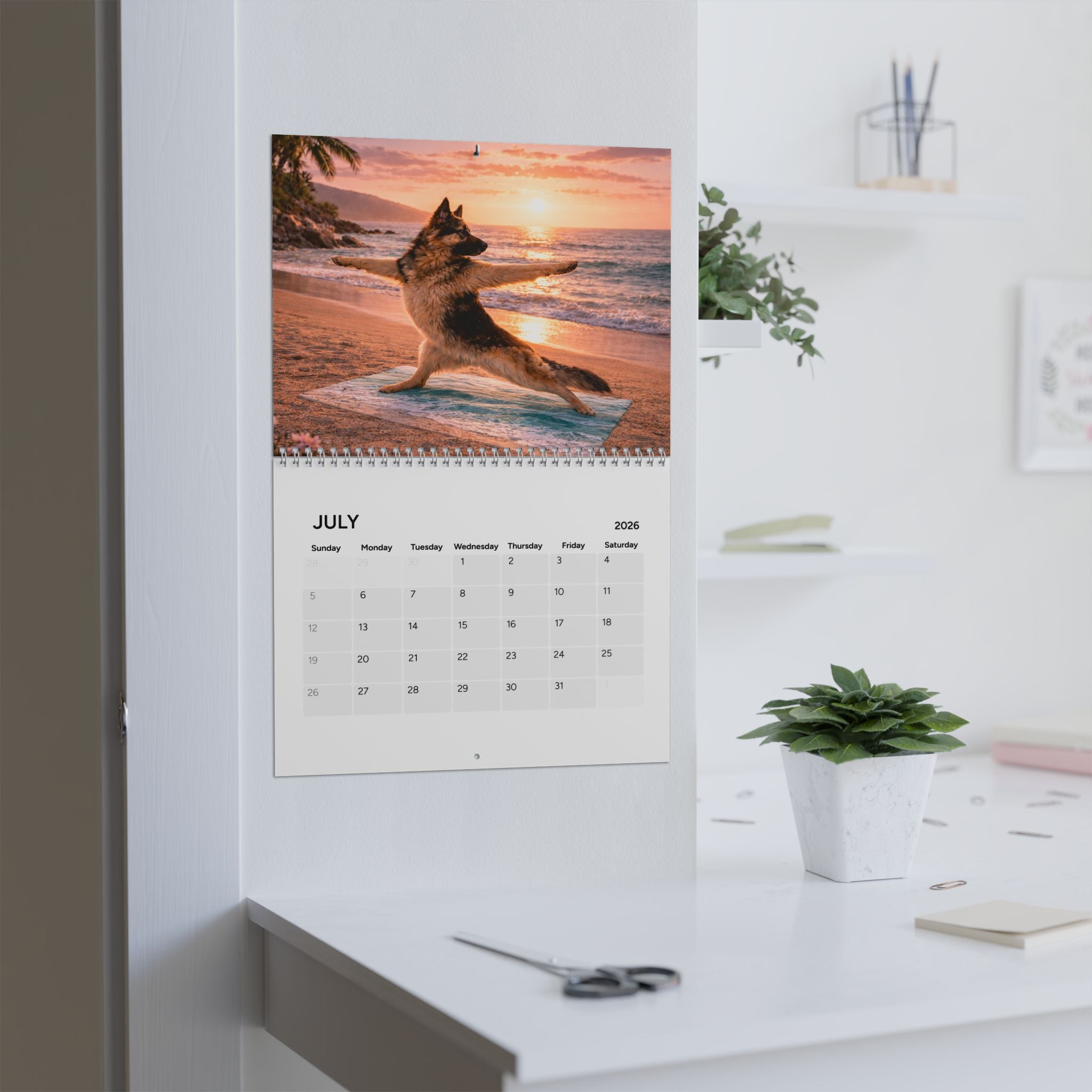 Dog Yoga Calendar () calendar with nature-inspired artwork