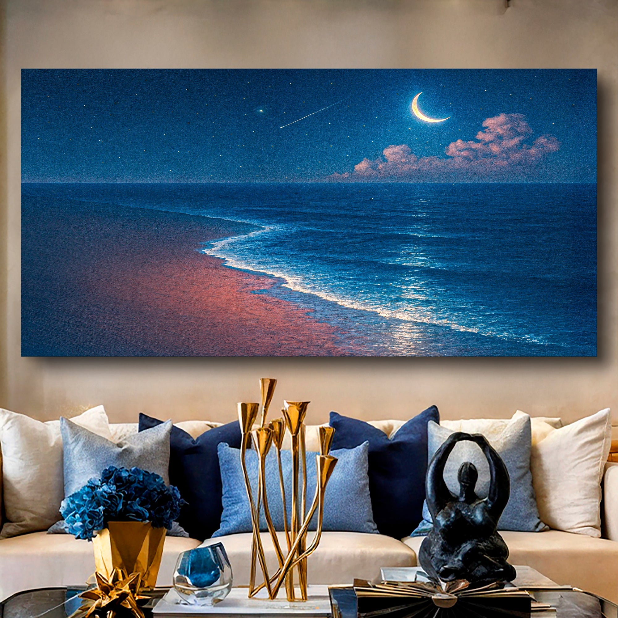 Beach Shoreline Coastal V wall art with nature-inspired artwork