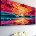Coastal Sunset Impasto wall art with nature-inspired artwork