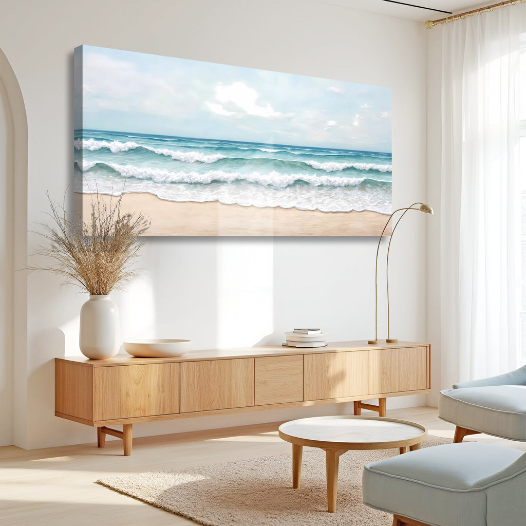 Serene Ocean Wave Coastal wall art with nature-inspired artwork - product view 2