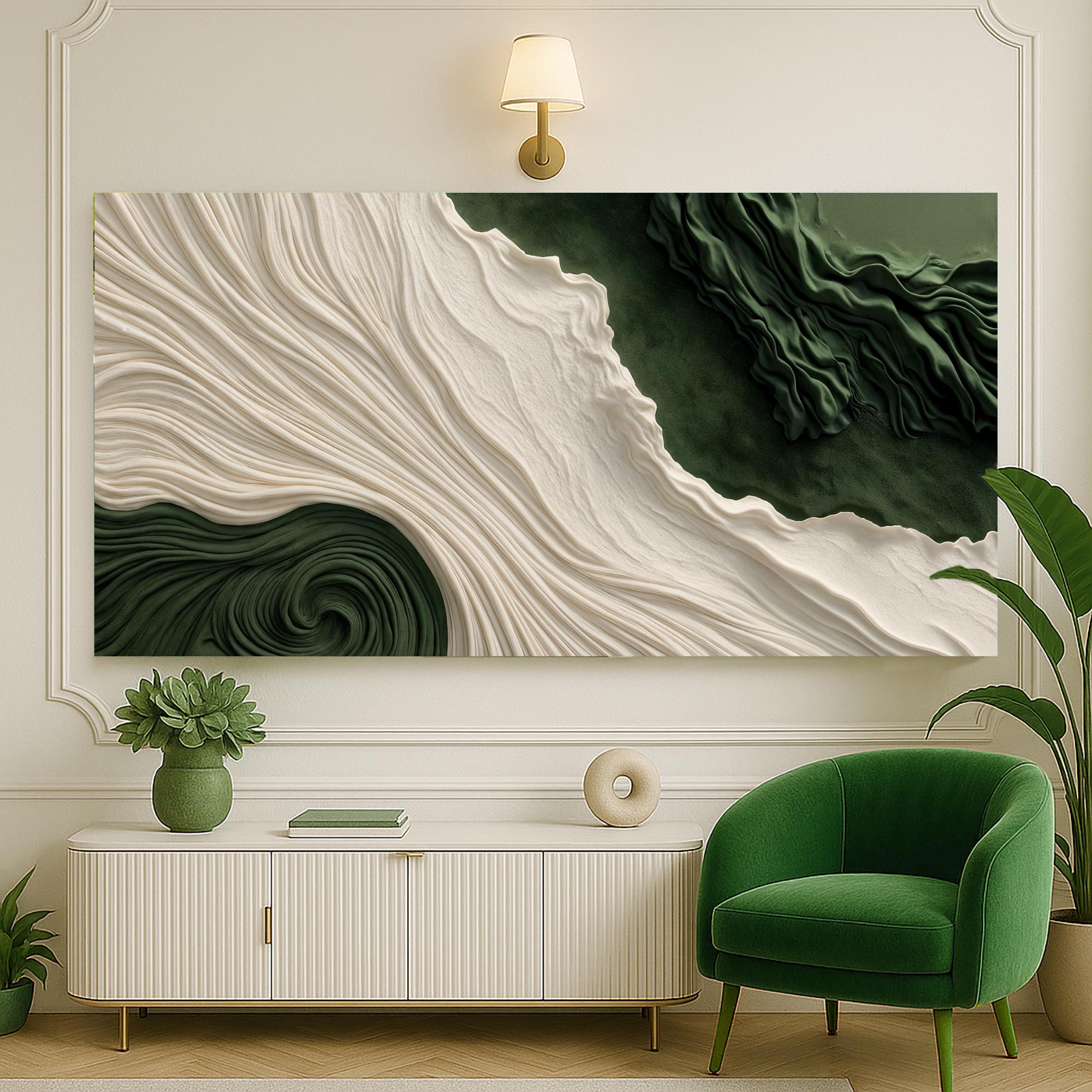 Green Rivers Abstract Xi wall art with nature-inspired artwork - product view 5