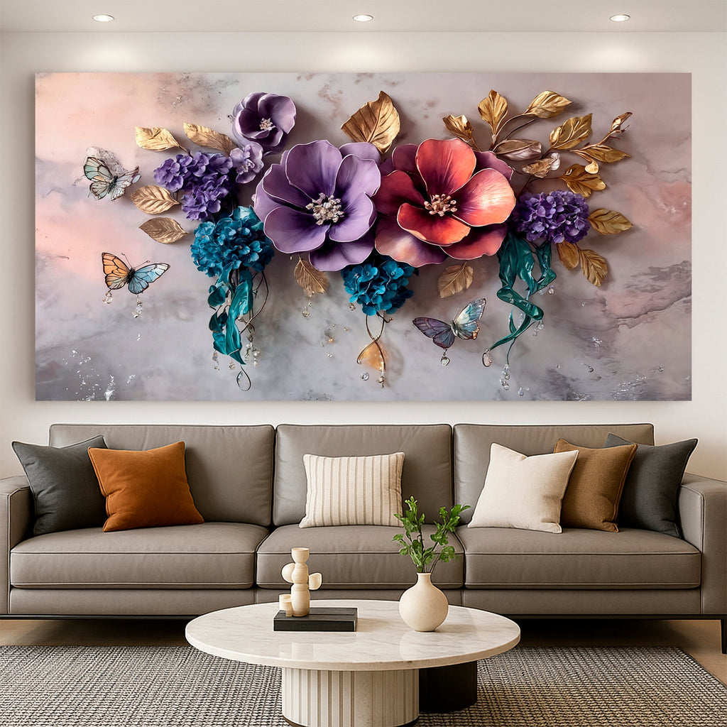 Floral Symphony wall art with nature-inspired artwork