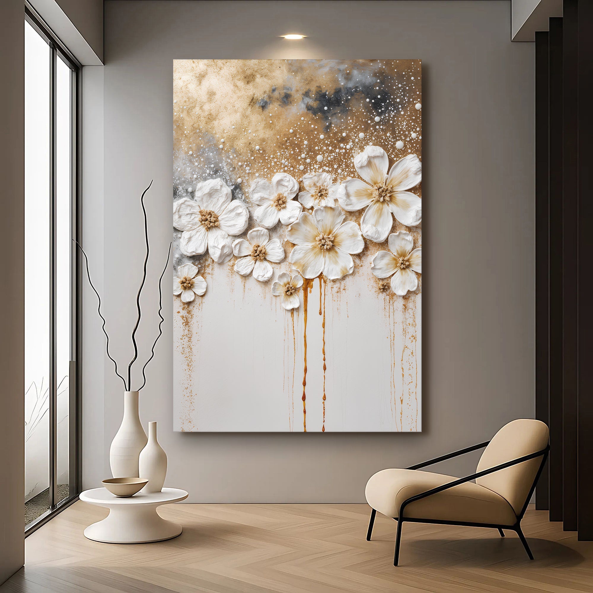 Gold Floral wall art with nature-inspired artwork - product view 5