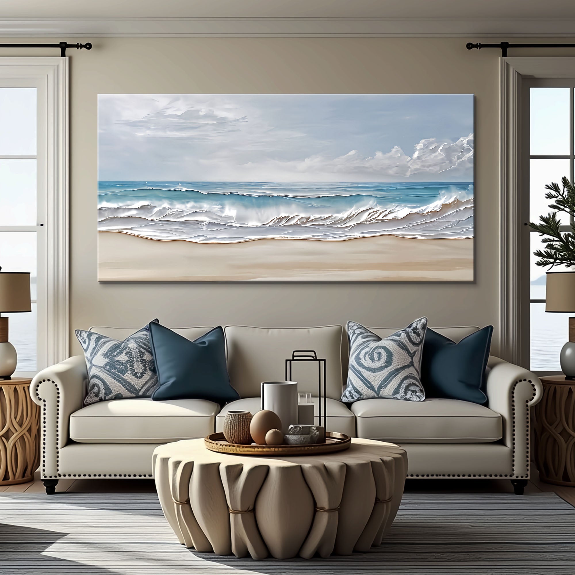 Serene Ocean Wave Coastal Vii wall art with nature-inspired artwork