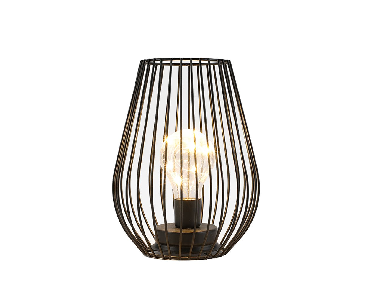 8'' Tall Cage Shapetable Lamp Battery Lanterns battery operated lamps with nature-inspired artwork - product view 2