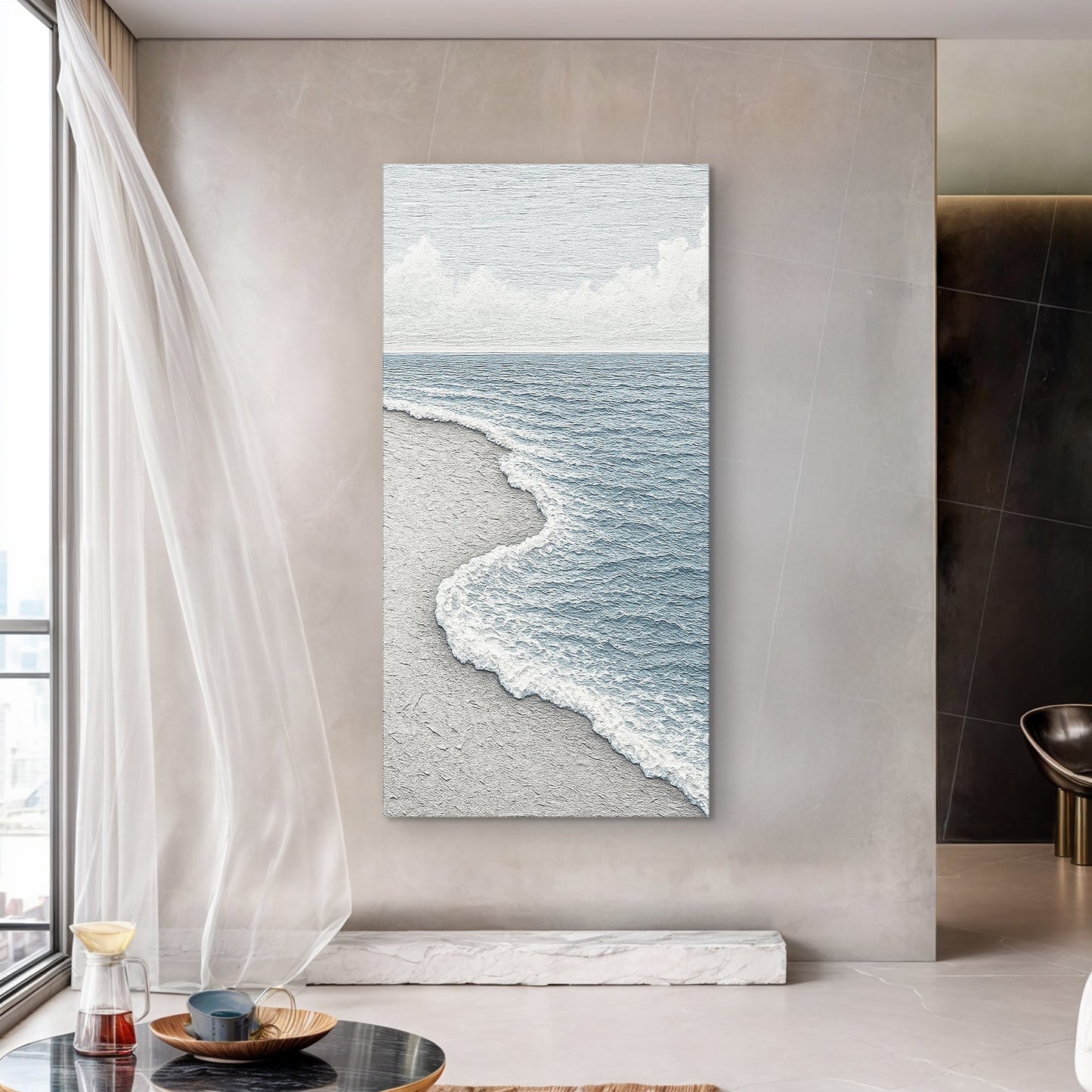 White Waves Abstract wall art with nature-inspired artwork