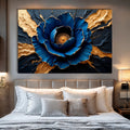 Sapphire Bloom Impasto wall art with nature-inspired artwork