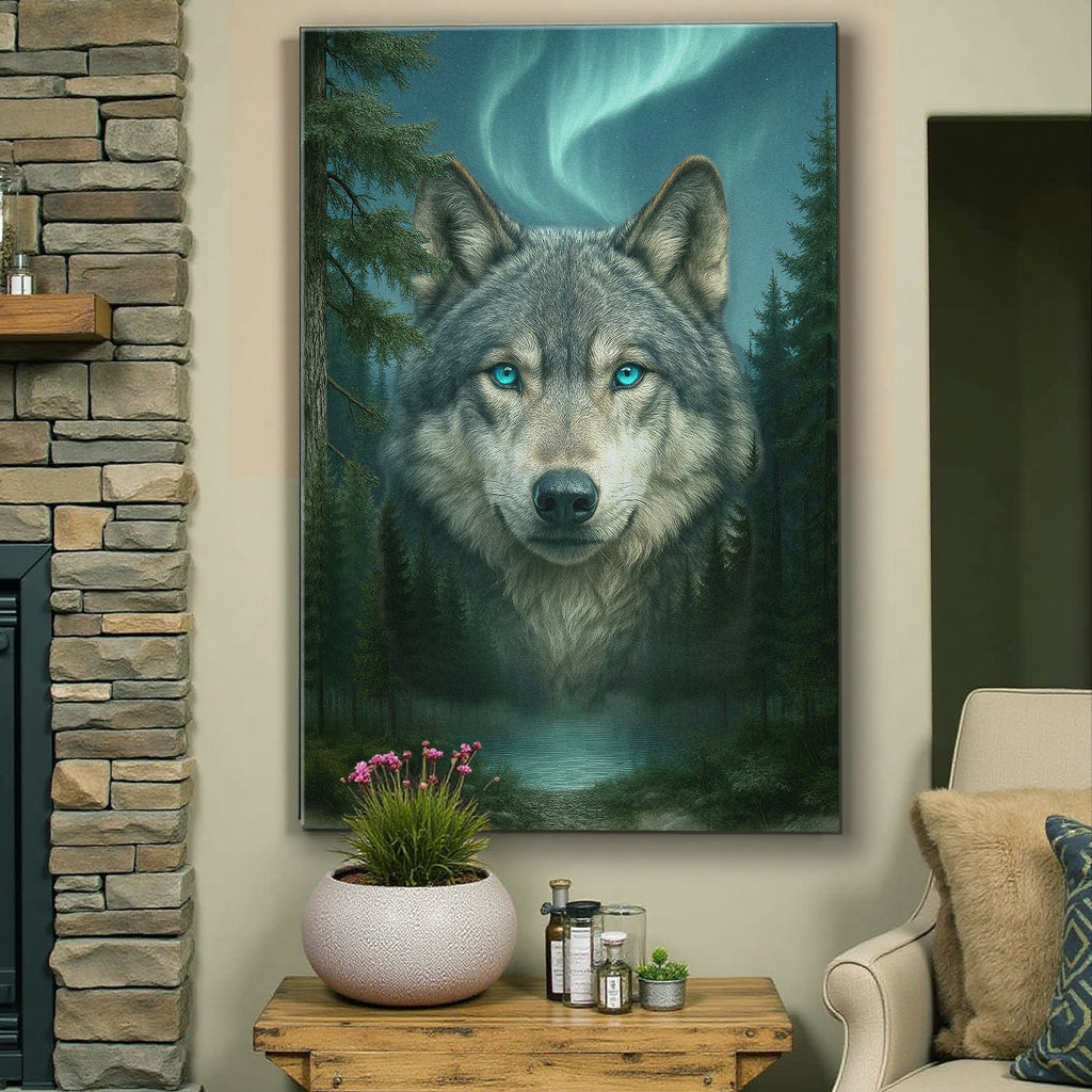 Wolf Northern Symphony wall art with nature-inspired artwork - product view 4