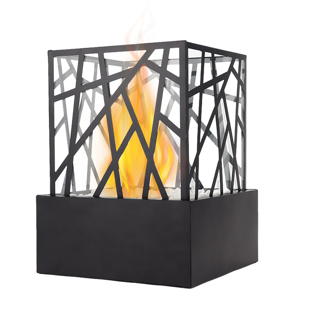 Jhy Design Portable Fire Pit Bowl 29cm H – Clean gel & ethanol fireplaces with nature-inspired artwork - product view 2