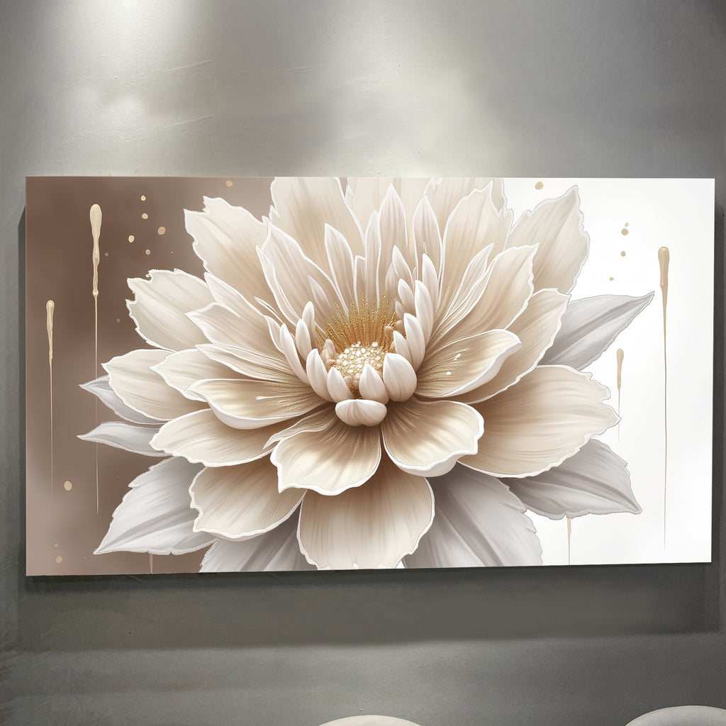 Single Beige Flower Abstract wall art with nature-inspired artwork