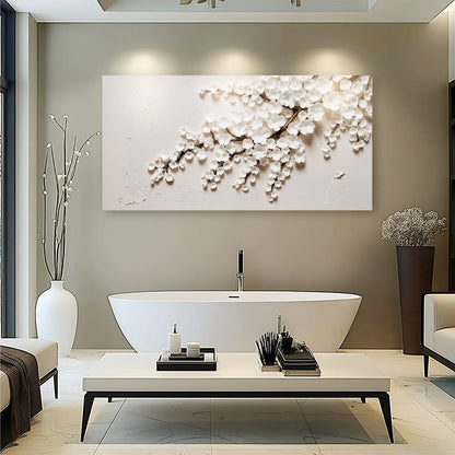 White Cherry Blossom wall art with nature-inspired artwork
