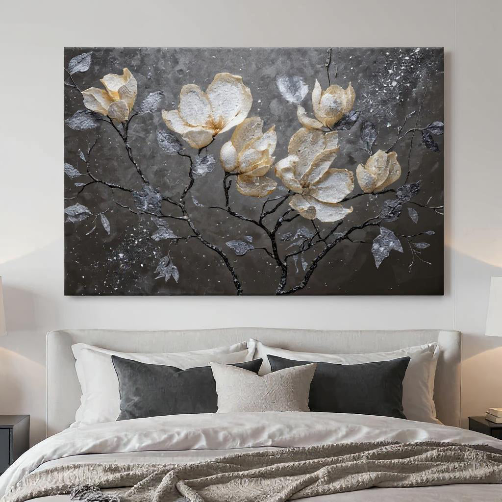 Midnight Magnolias wall art with nature-inspired artwork