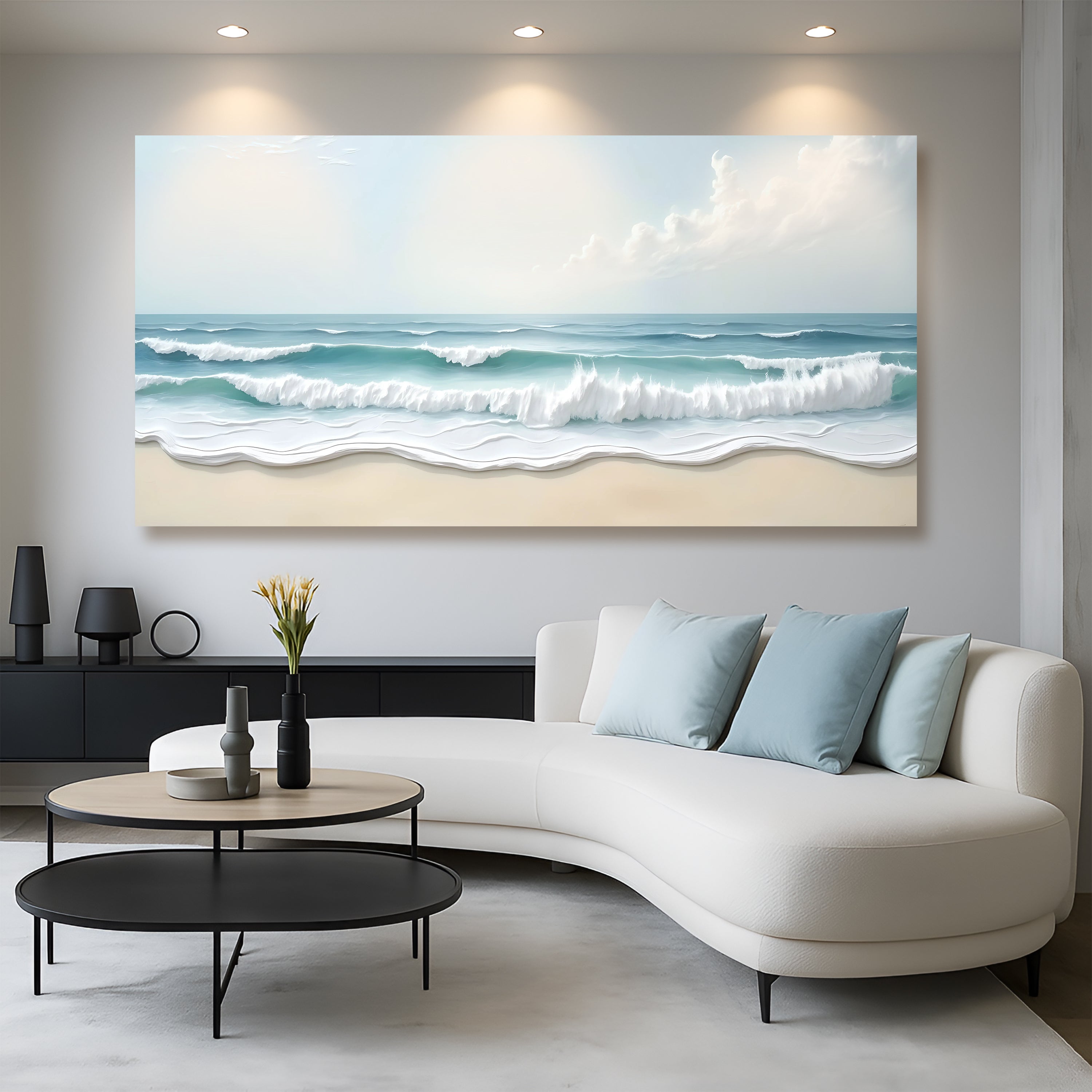 Serene Ocean Wave Coastal Xiv wall art with nature-inspired artwork