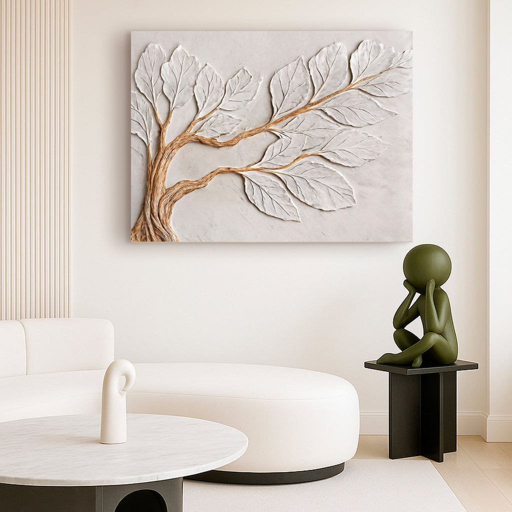 Calm in Ivory Clay wall art with nature-inspired artwork