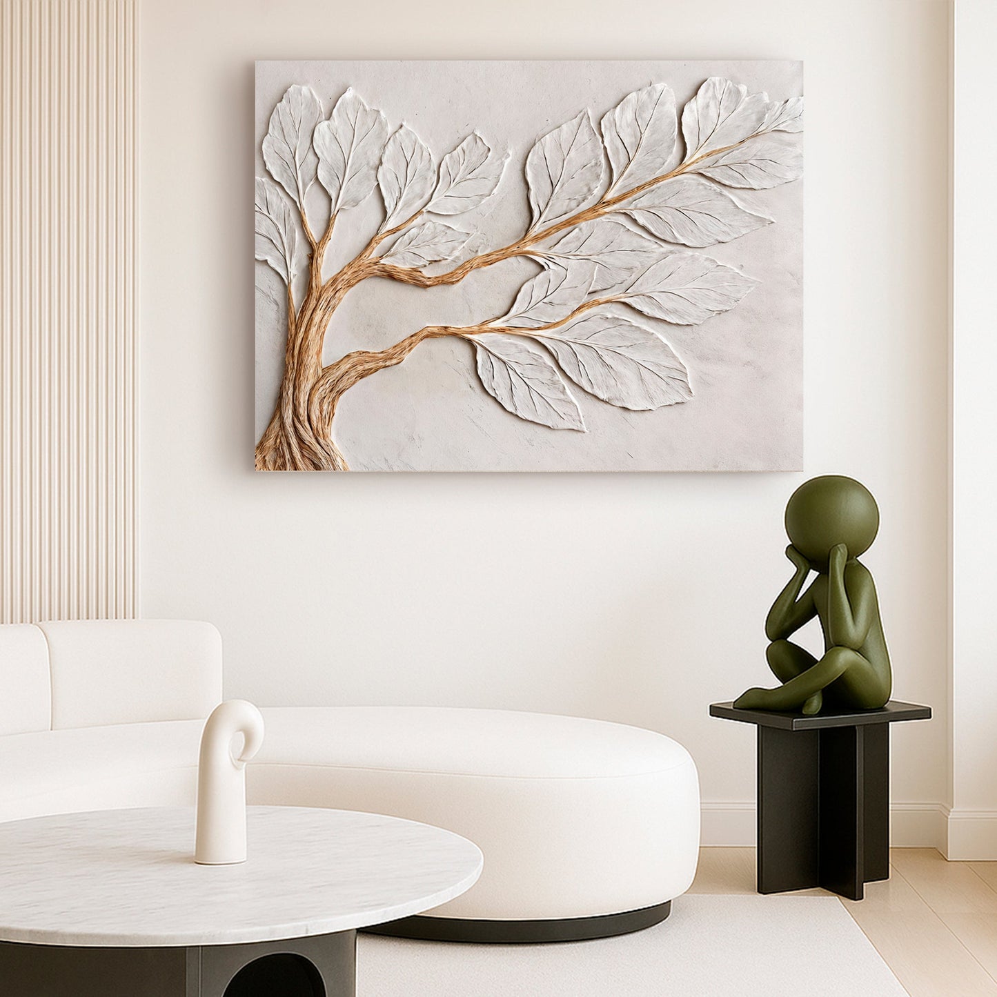 Calm in Ivory Clay wall art with nature-inspired artwork