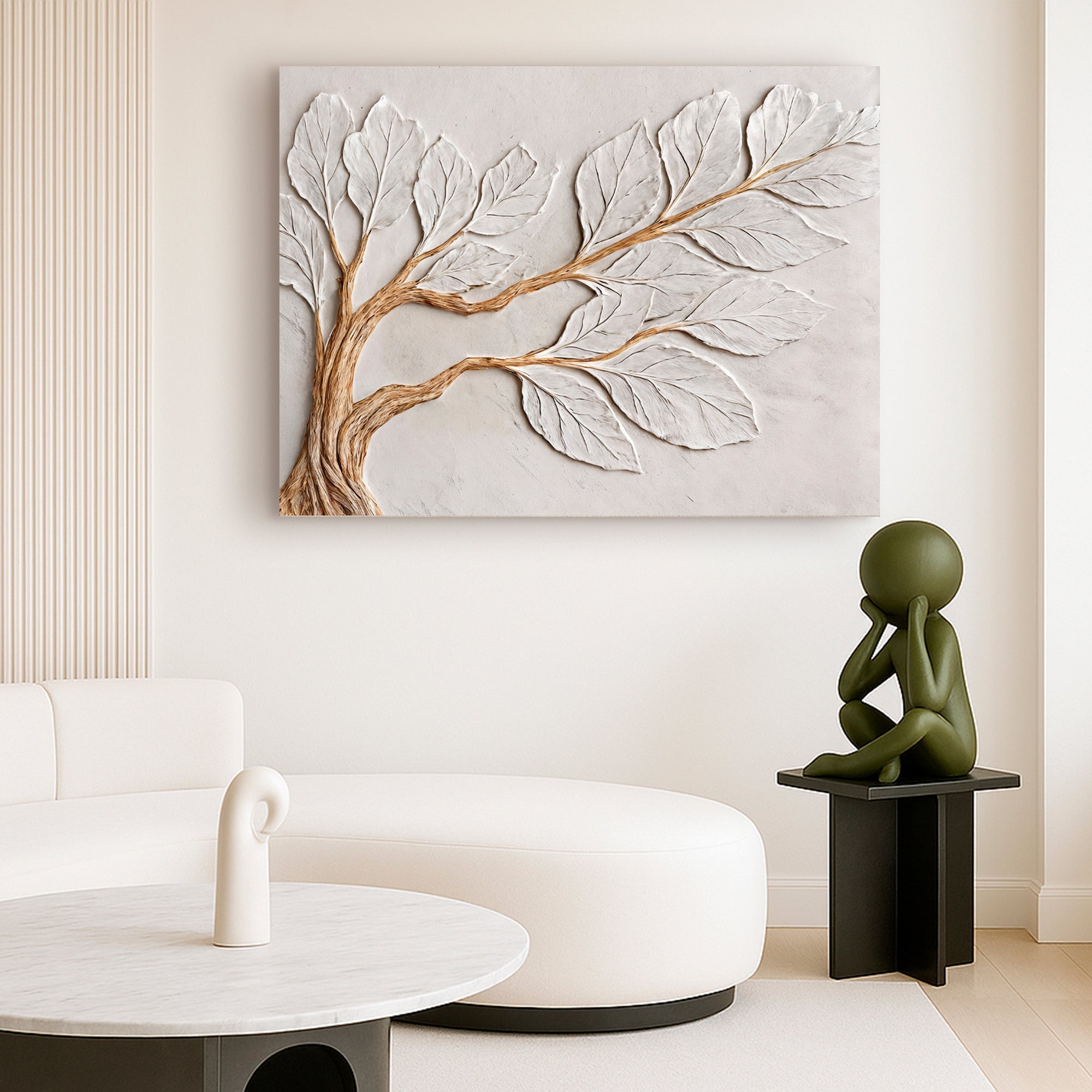 Calm in Ivory Clay wall art with nature-inspired artwork