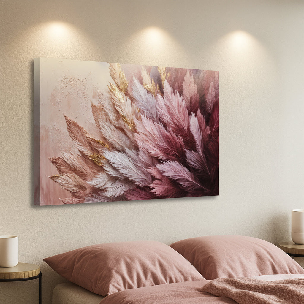 Feather Symphony wall art with nature-inspired artwork - product view 2