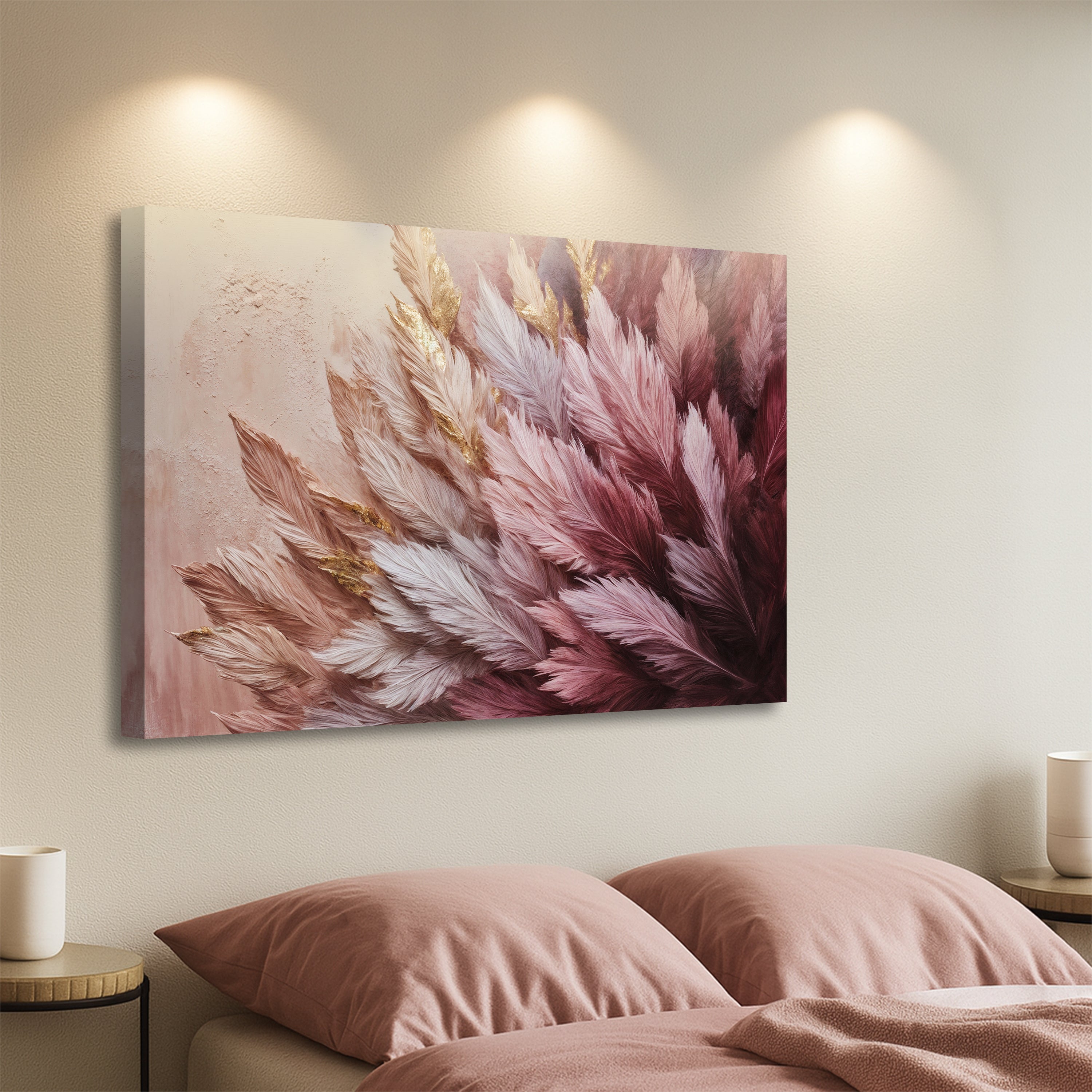 Feather Symphony wall art with nature-inspired artwork - product view 2