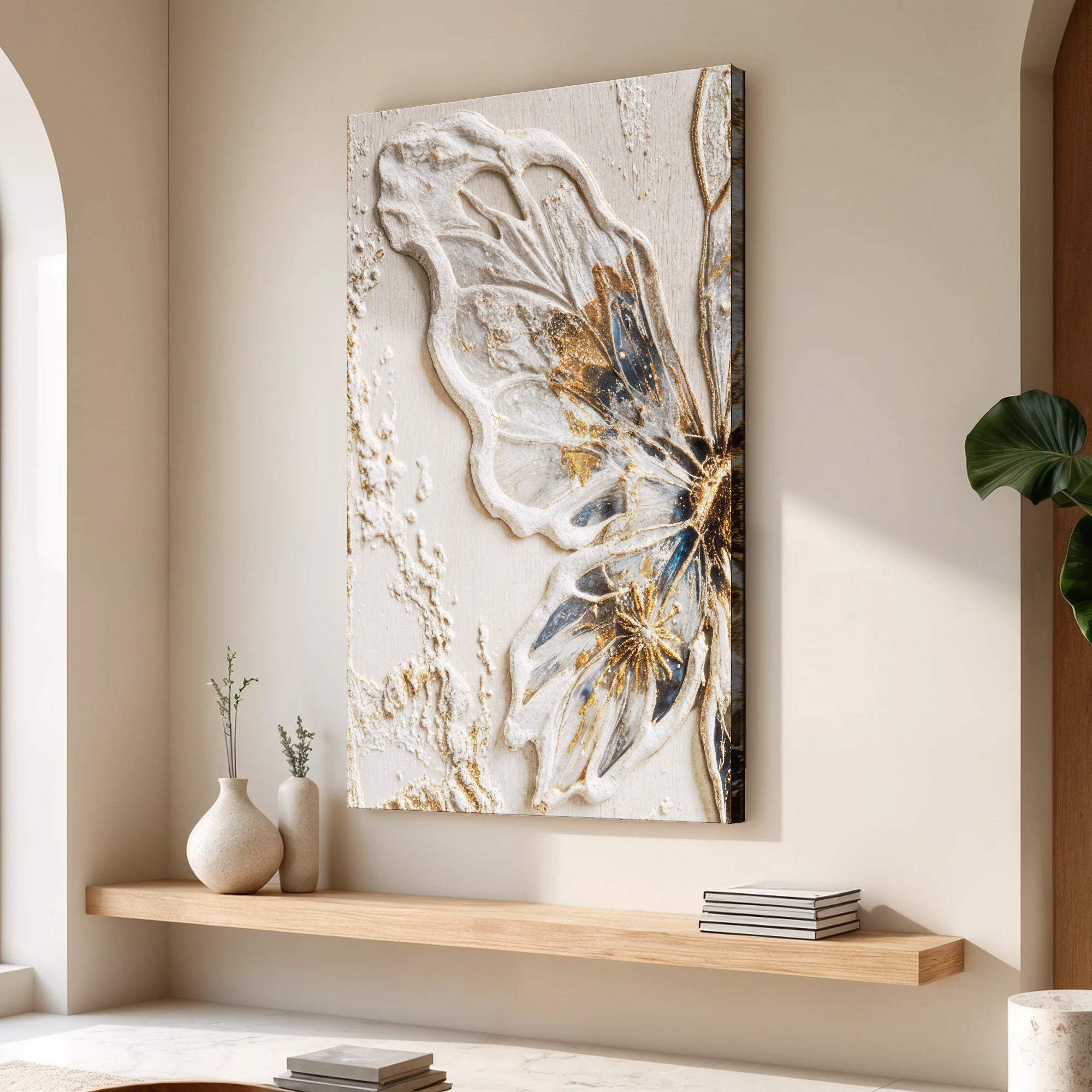 Half Butterfly wall art with nature-inspired artwork