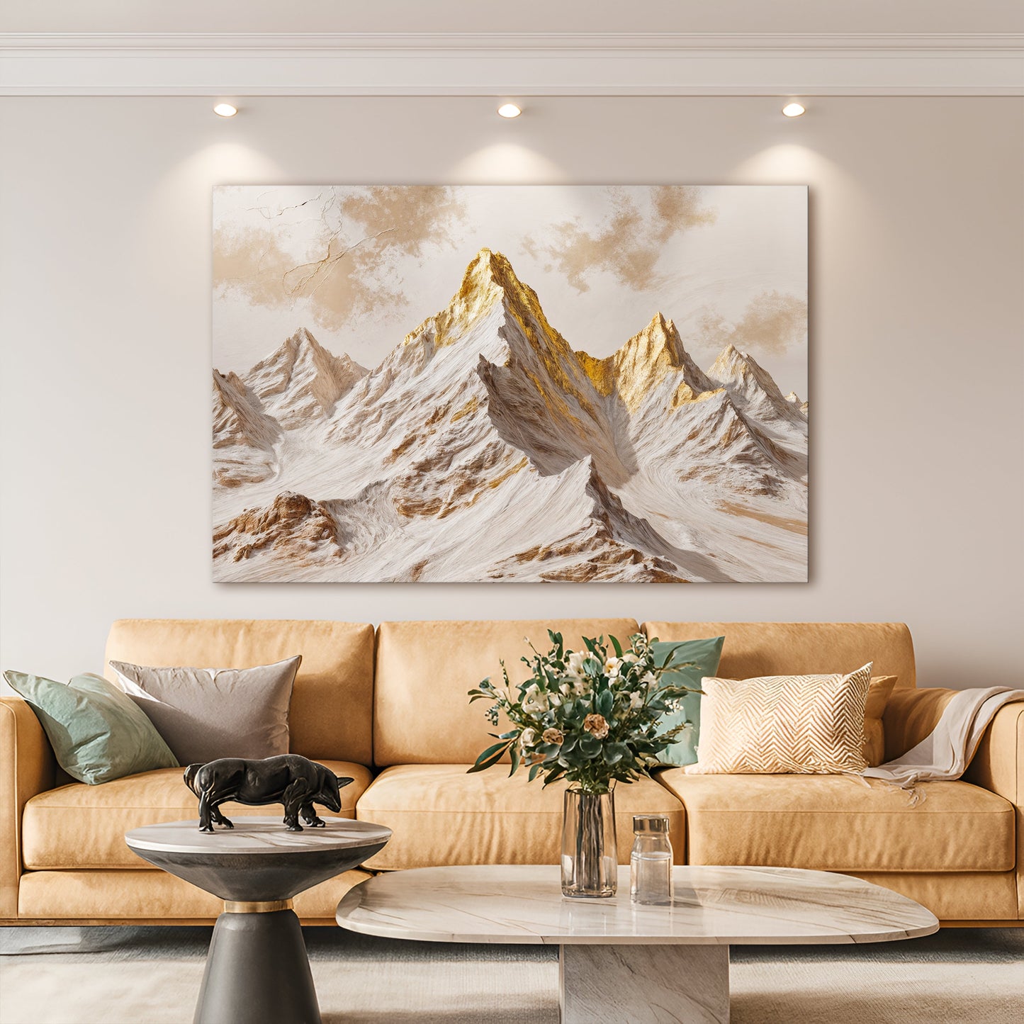 Golden Peaks wall art with nature-inspired artwork