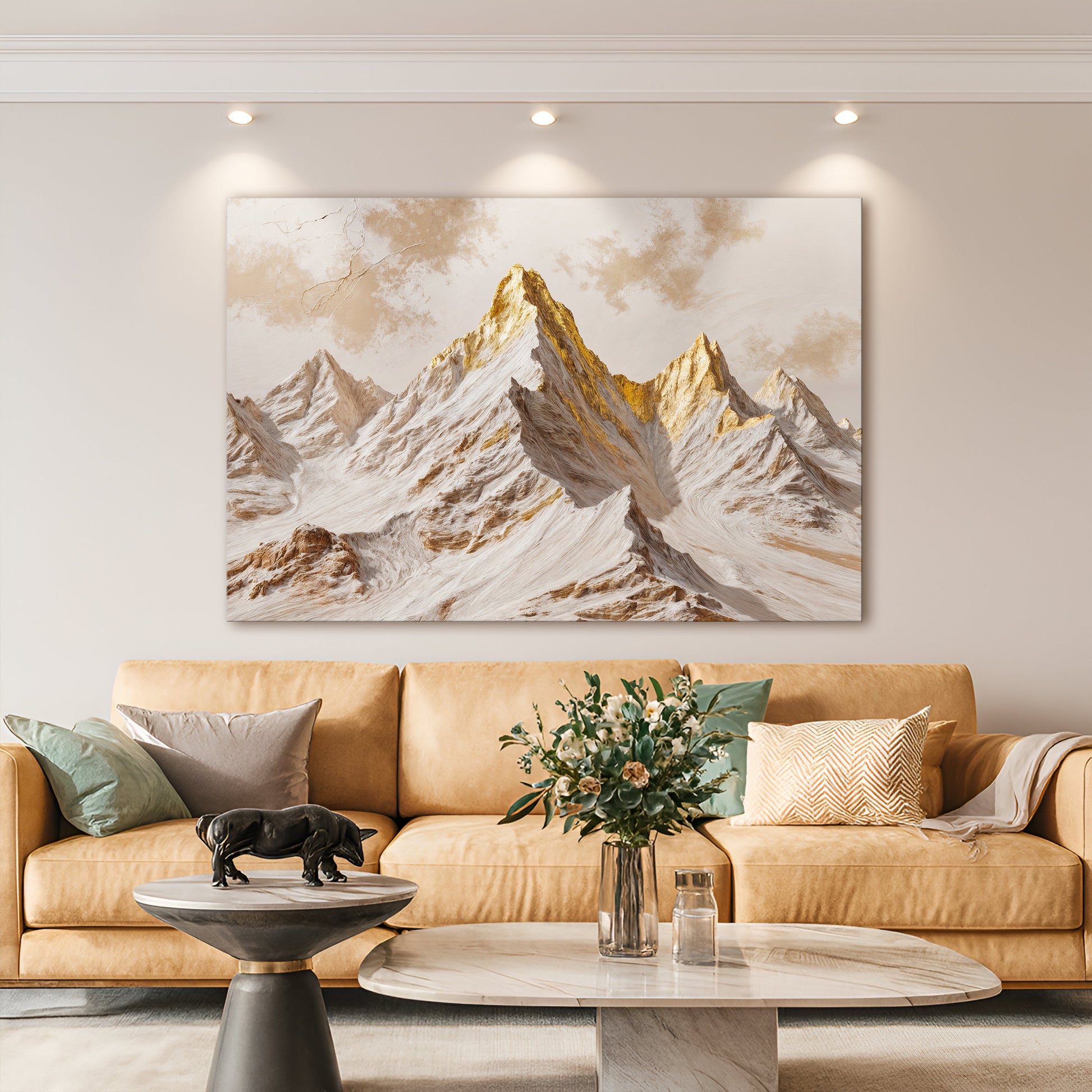 Golden Peaks wall art with nature-inspired artwork
