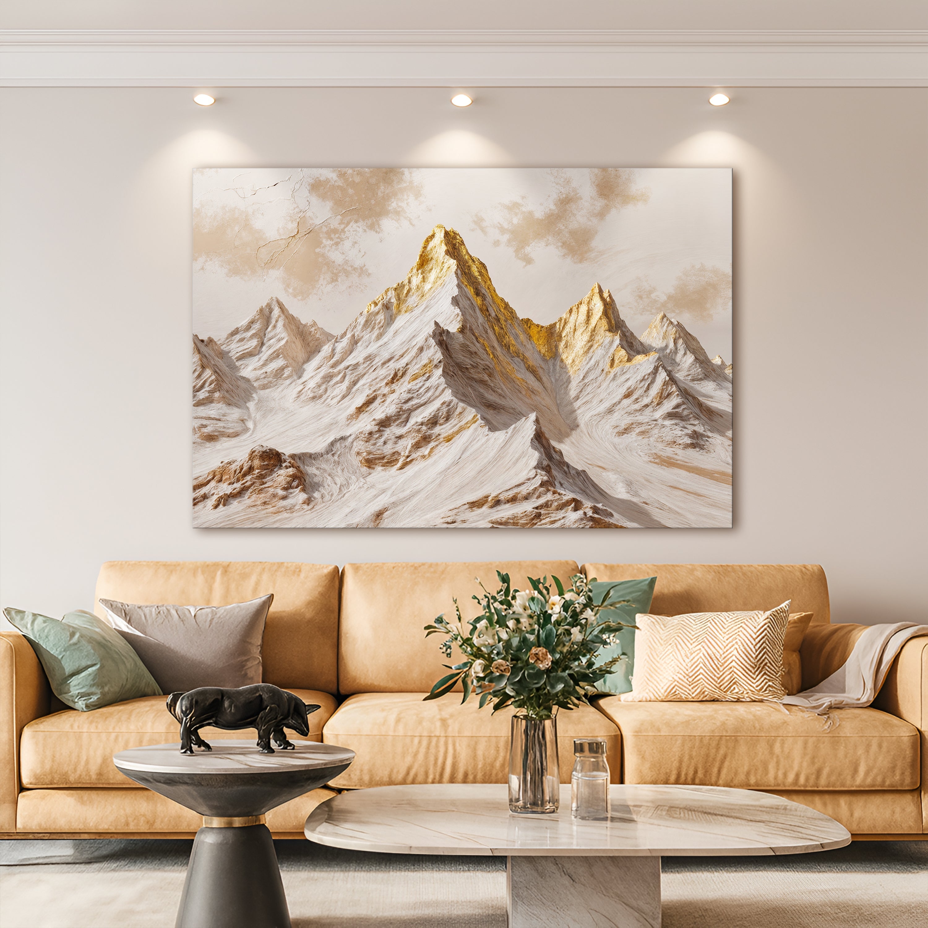 Golden Peaks wall art with nature-inspired artwork