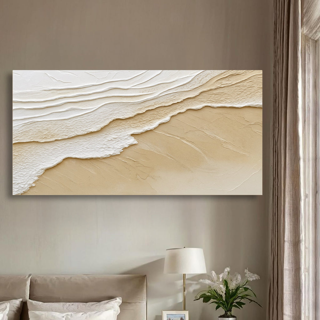 Neutral Ocean Waves wall art with nature-inspired artwork