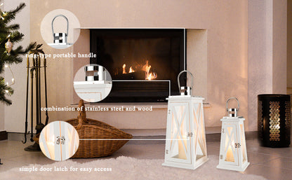 15.5''&22'' H Metal Decorative Candle Holders Rustic Hanging decorative candle lanterns with nature-inspired artwork - product view 6