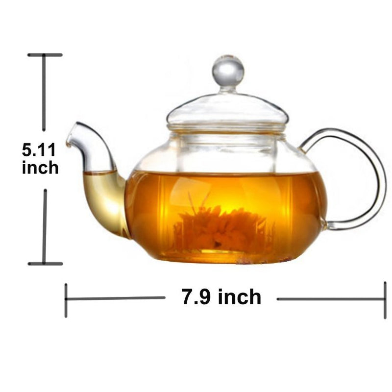 Tea Set of Tea Pot with Infuser + Warmer and 6 Double Cups tea set#1 with nature-inspired artwork - product view 4