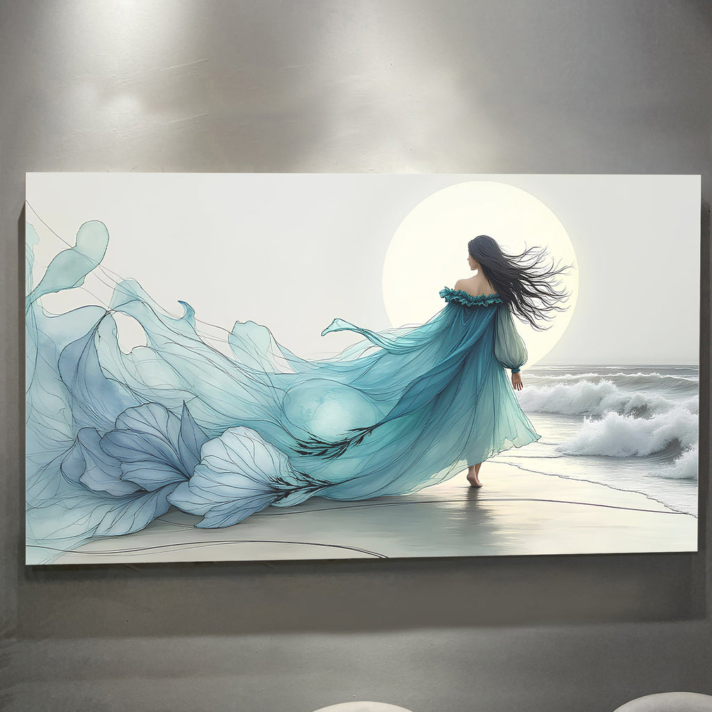 Swirling Winds by the Ocean Abstract wall art with nature-inspired artwork