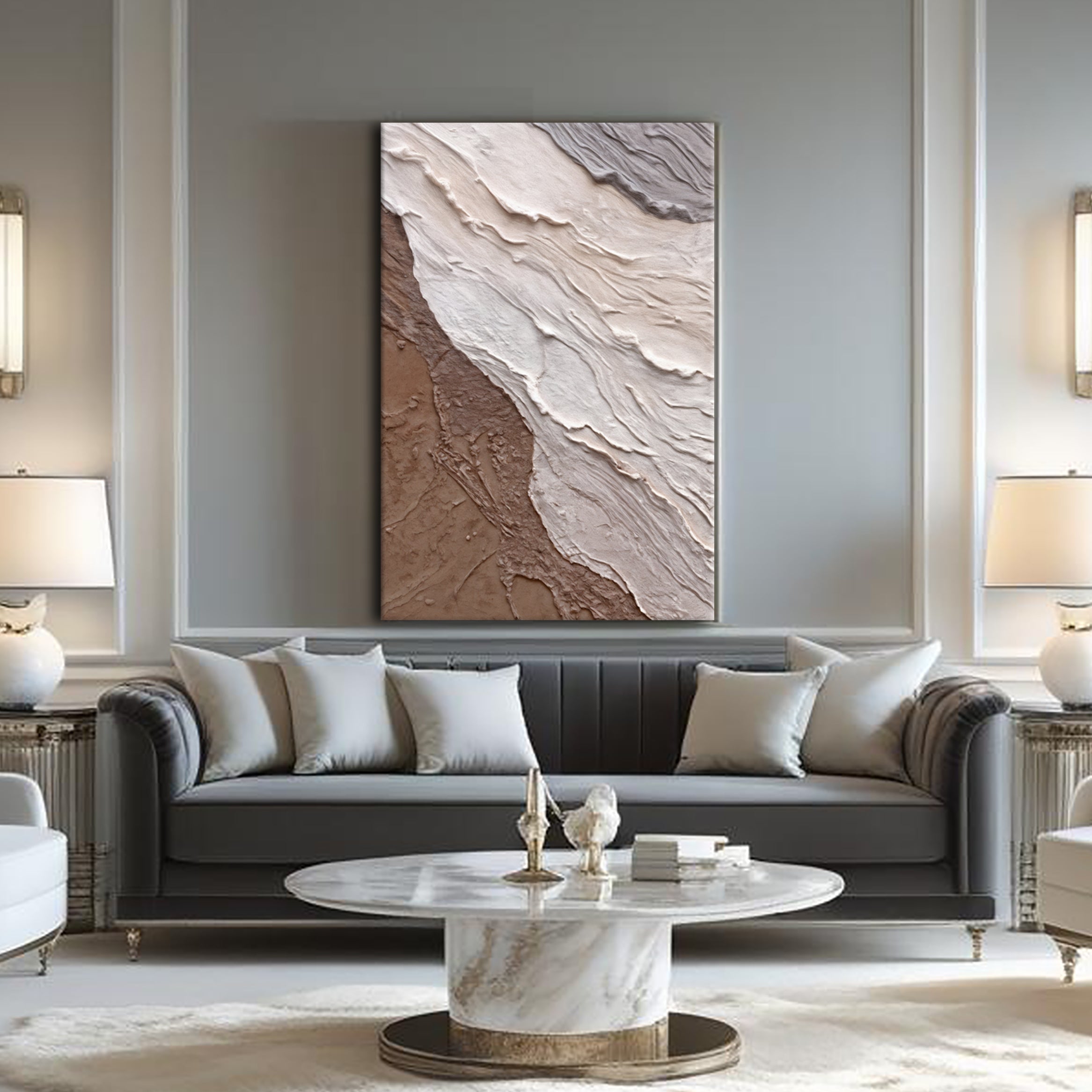 Abstract Earthy Waves wall art with nature-inspired artwork