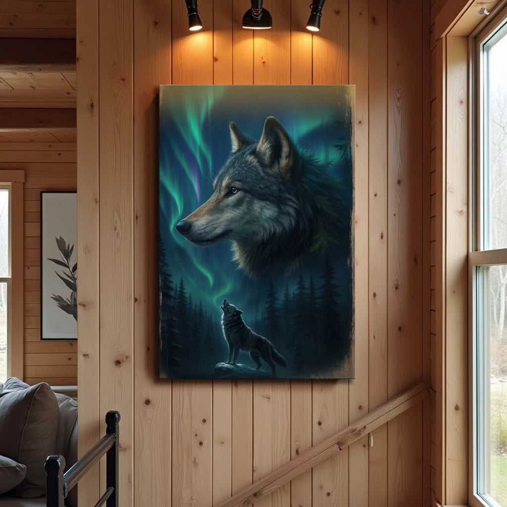Wolf Double Exposure Iv wall art with nature-inspired artwork - product view 5