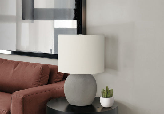 Gray Textured Concrete Table Lamp