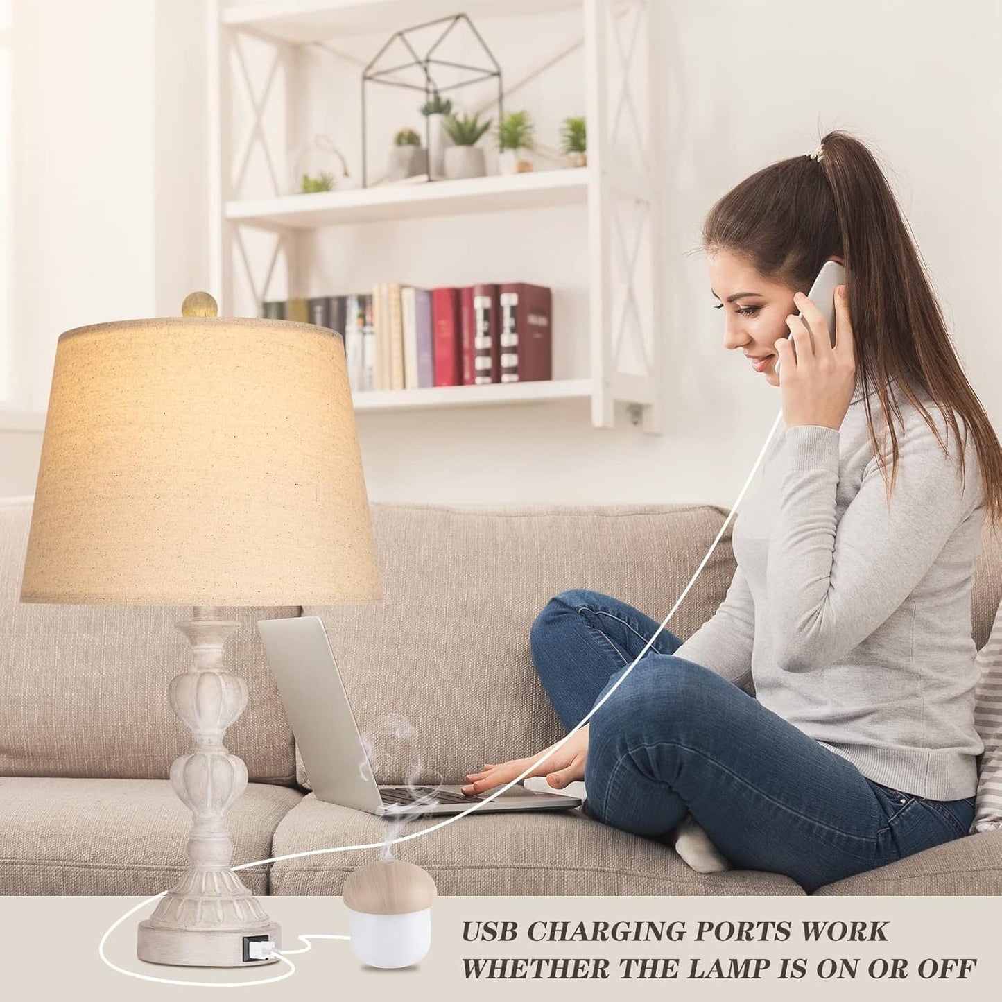 Farmhouse Table Lamps - Set of 2