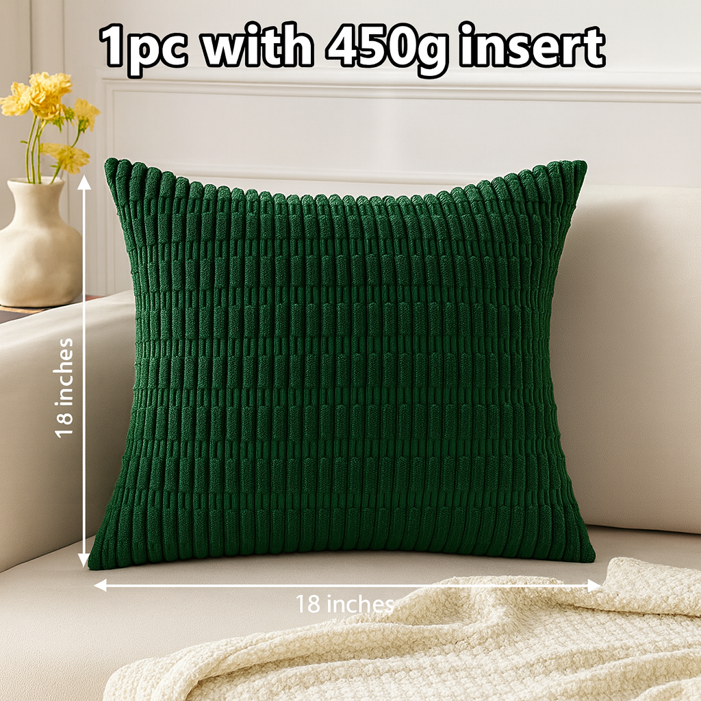 18"x18" Tufted Dot Corduroy Throw Pillow 16 Colors Soft 3d Dotted pillow cover with nature-inspired artwork - product view 2