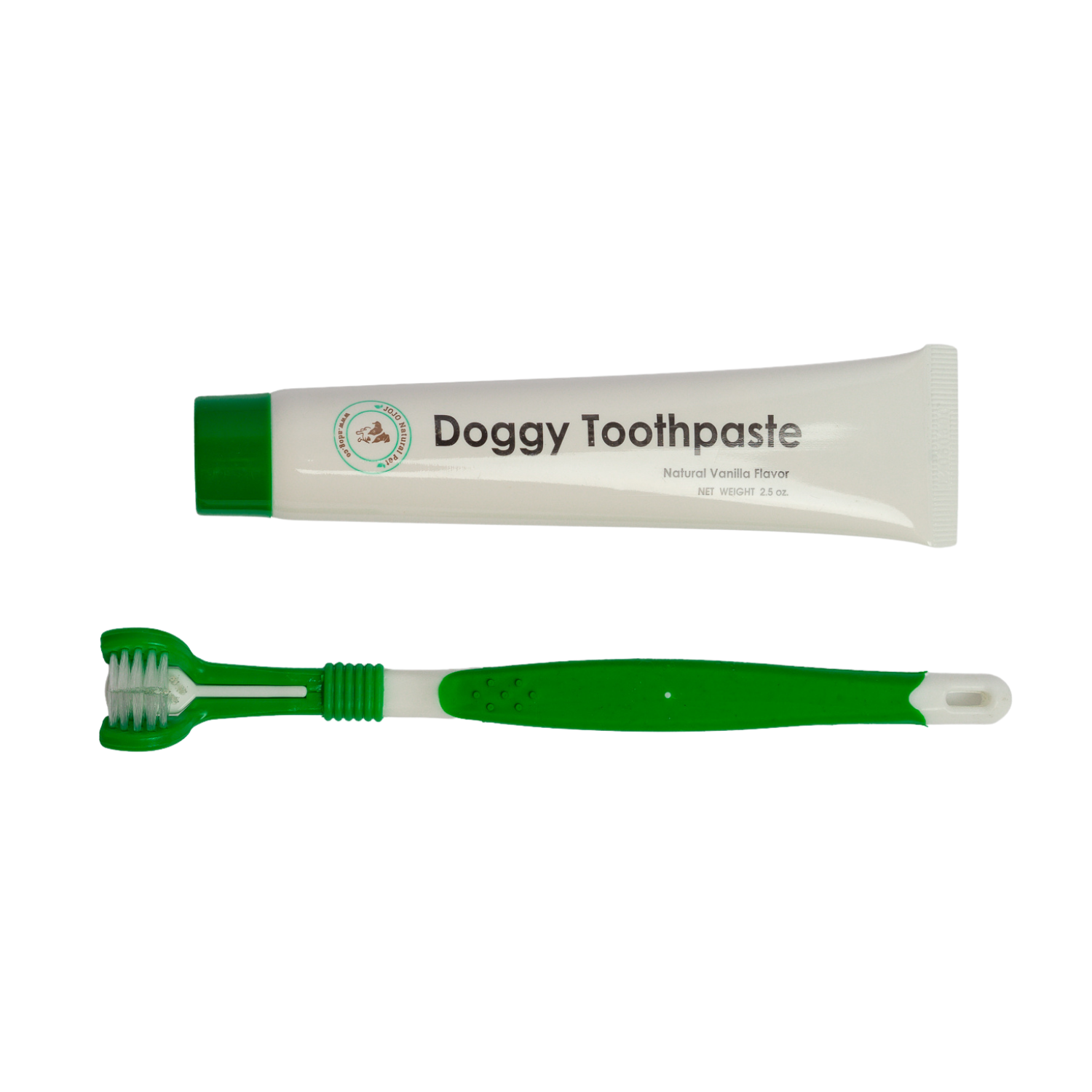 Triple Headed Dog Toothbrush with All grooming kits with nature-inspired artwork - product view 2