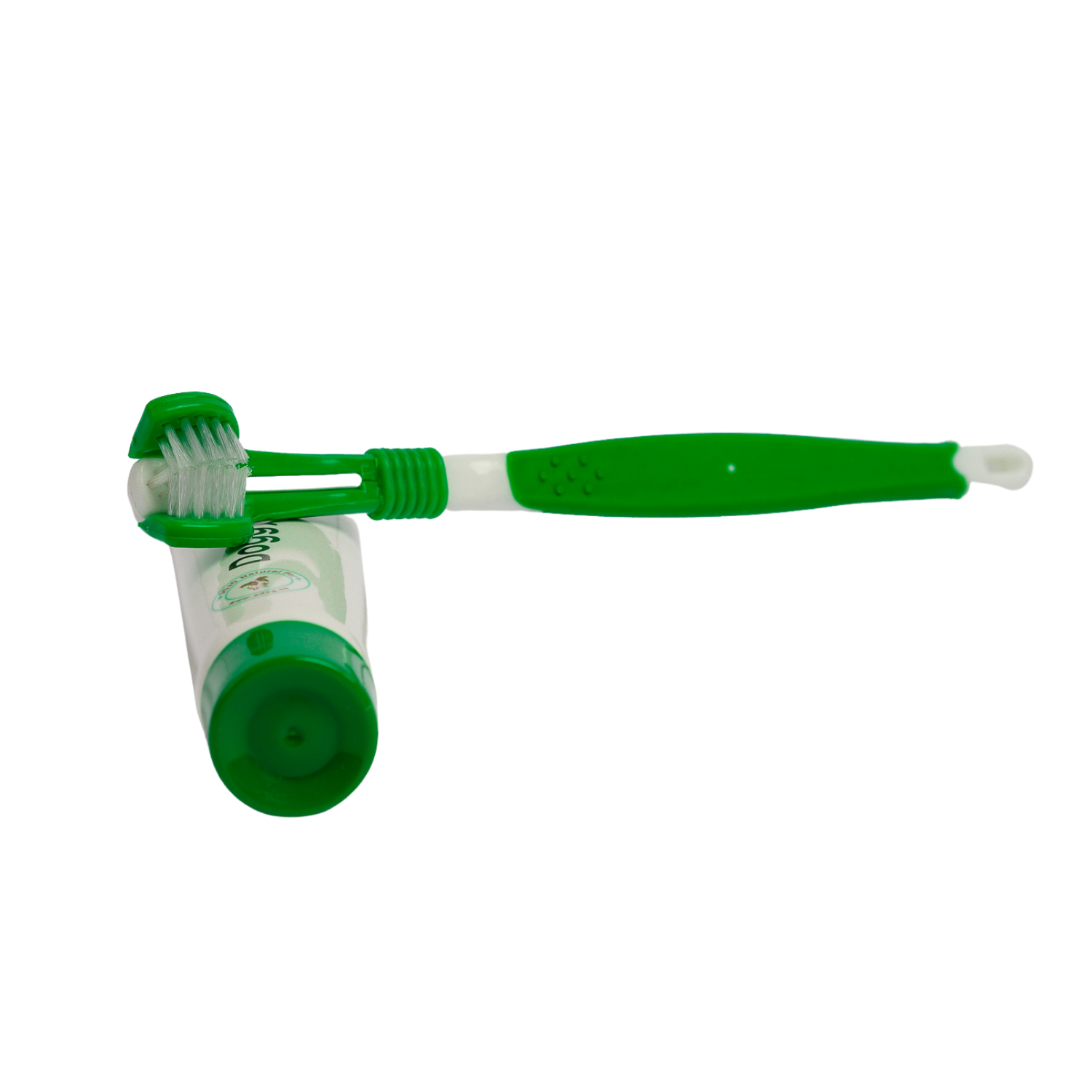 Triple Headed Dog Toothbrush with All grooming kits with nature-inspired artwork - product view 3