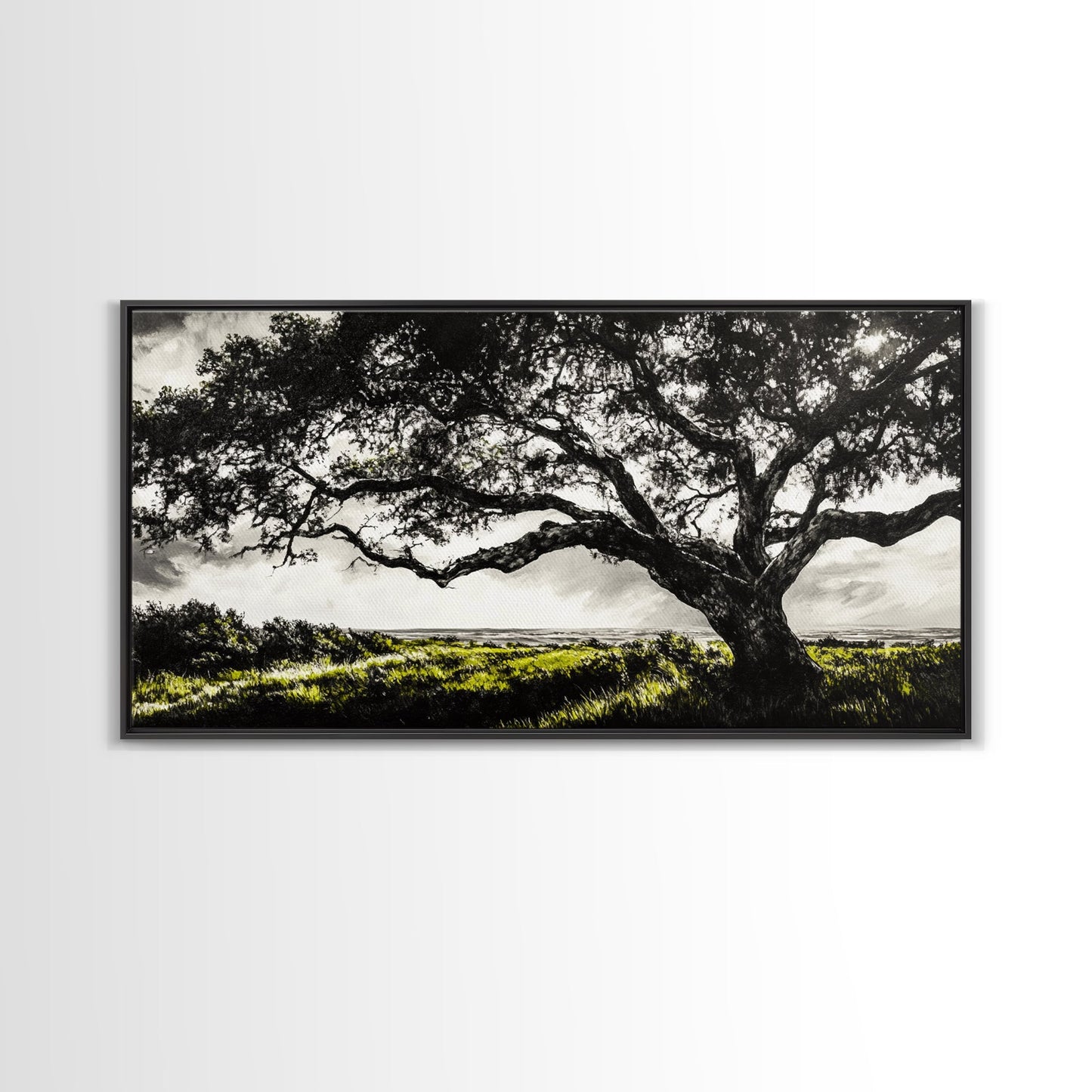 Oak Tree Meadow | Framed Canvas Print
