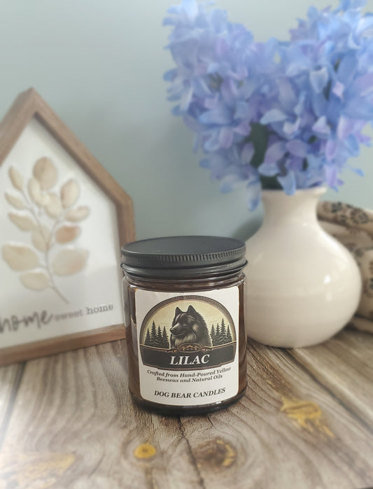 Hand-Poured Lilac Candle | Natural Floral Scent