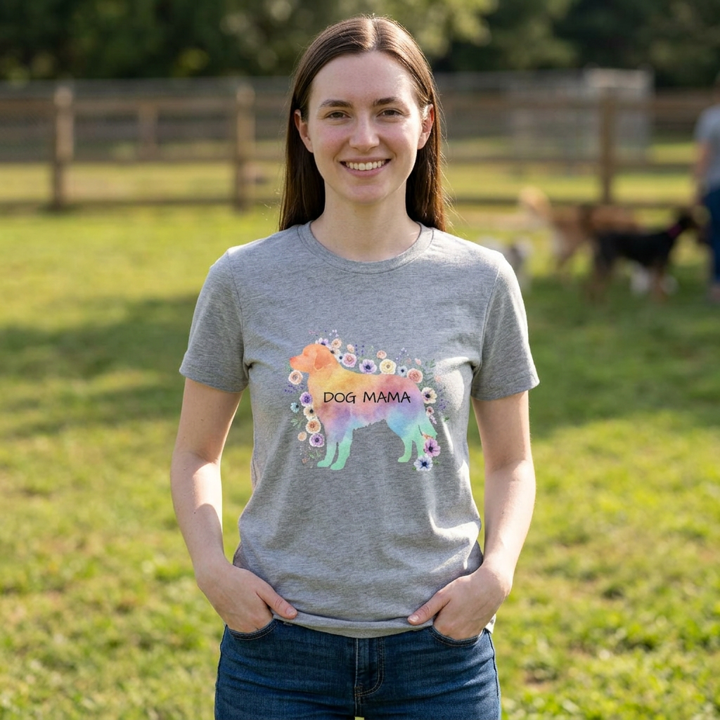 Dog Mama Pastel T t-shirt with nature-inspired artwork